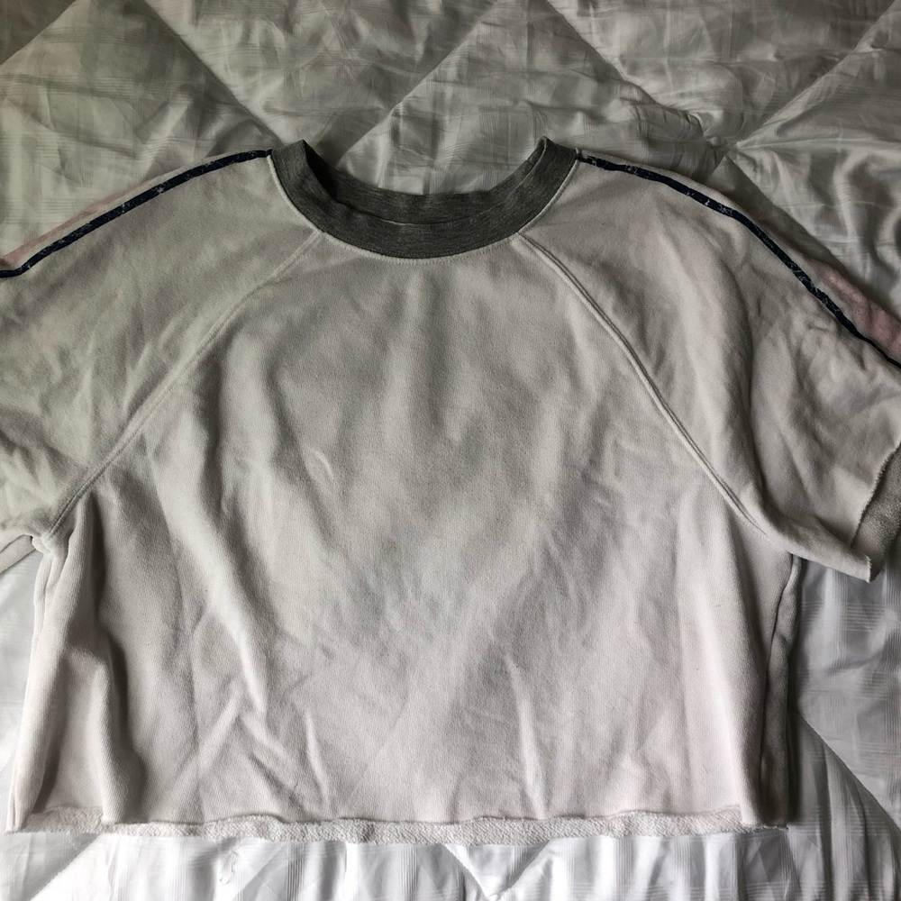 white cropped sweatshirt